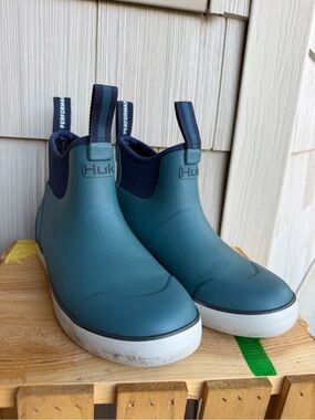 Huk Men’s Teal Waterproof Slip-On Boat Shoes